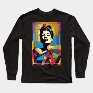 Art Deco Billie Holiday Long Sleeve T-Shirt